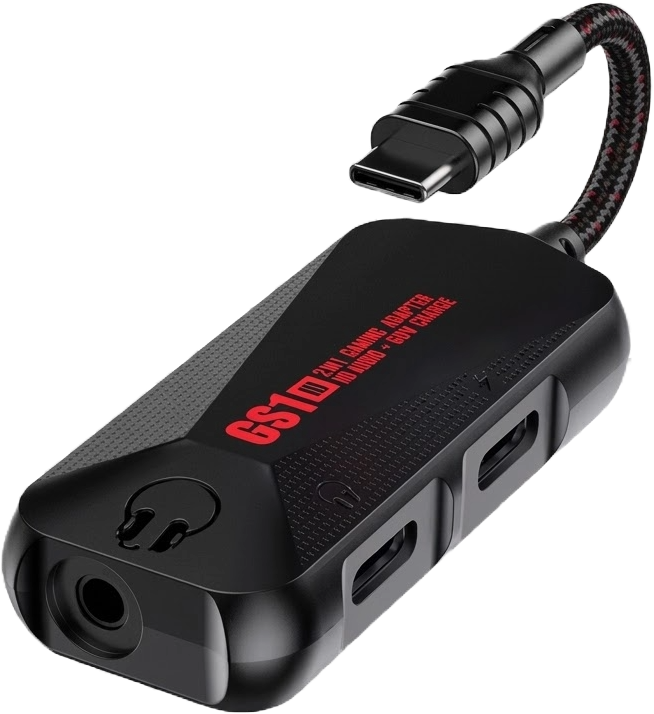 GS1 3 في 1 بطاقة صوت الألعاب المحمولة USB-C إلى 3.5 ملم محول مرفاع سماعة الرأس نوع C PD QC 60 وات محول شحن سريع بطاقة صوت عالية الدقة