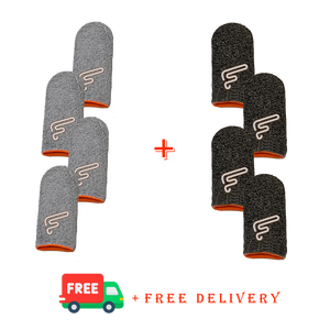 8 Finger Sleeves SUPER COMBO (4 Dry-Grey 4 Silver-Black)
