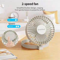 SmartDevil USB Desk Fan, Small Personal Desktop Table Fan with Strong Wind, Quiet Operation Portable Mini Fan for Home Office Bedroom Table and Desktop (white)