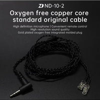 D 10-2 Hi-Fi Oxygen-Free Copper Audio Cable, 3.5mm Plug, 2-Pin Detachable Earphone Upgrade Cable for IEM Monitor Headphones, Compatible with KZ, CCA, TRN, QKZ, CVJ