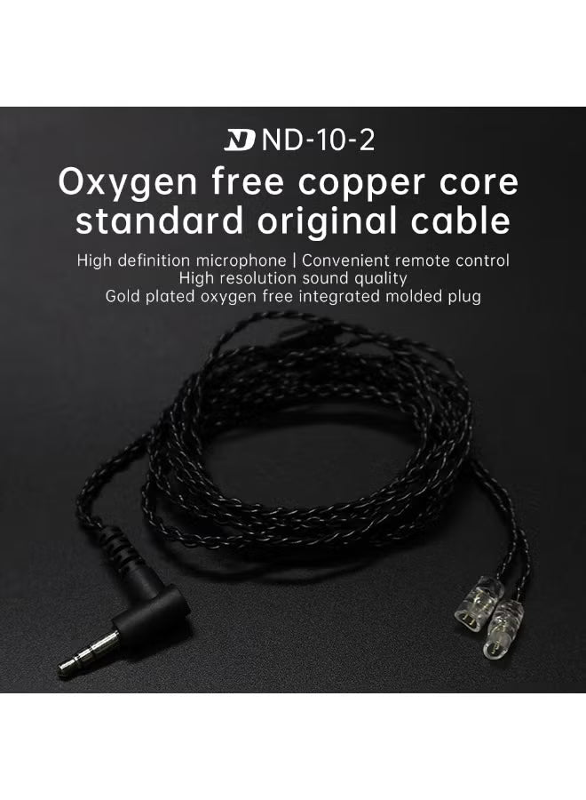 D 10-2 Hi-Fi Oxygen-Free Copper Audio Cable, 3.5mm Plug, 2-Pin Detachable Earphone Upgrade Cable for IEM Monitor Headphones, Compatible with KZ, CCA, TRN, QKZ, CVJ