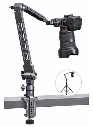 LEAPLIGHT Cantilever Overhead Mount, Professional Heavy-Duty 5KG Camera Desk Arm, Aluminum Articulating Boom Stand with 360°/270° Multi-Angle Adjustment, Arca Clamp & NATO Rail for DSLR, Mirrorless Camera, Phone, iPad, Overhead Shooting