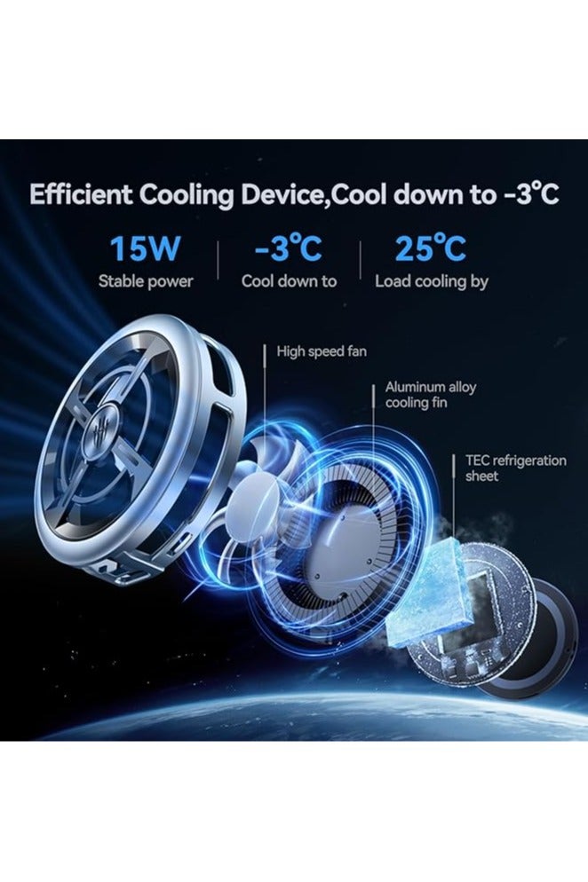 Phone Cooler RedMagic 6 Air – Ultra-Light 15W Magnetic Gaming Fan with Clip & Semiconductor Heatsink For Smartphones Android & iPhone  (Perfect for PUBG Mobile, COD, Fortnite & More)re