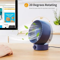 SmartDevil USB Desk Fan, Small Personal Desktop Table Fan with Strong Wind, Quiet Operation Portable Mini Fan for Home Office Bedroom Table and Desktop (Blue)