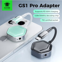 PLEXTONE GS1 Pro Gaming Adapter & Converter Dongle, 2-in-1 USB-C to 3.5mm AUX Audio Adapter with 60W Fast Charging, Hi-Res Earphone Sound Converter with Mic Support – Compatible with RedMagic, iPad, iPhone, Samsung, Android Phones, Laptops & Gaming Device