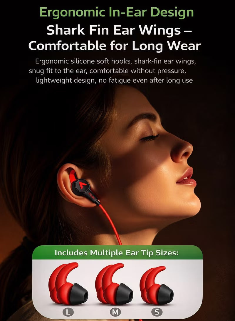 PIVA S6PRO Gaming Earphones With 27 PD Charging Port, APP Control, Built-in Sound Card, 3D Surround Sound, RGB Lighting, For iPhone, RedMagic, Samsung, Mobile, PC, PS5, PS4, Xbox Series X/s, Xbox One, Nintendo Switch - Type C Red