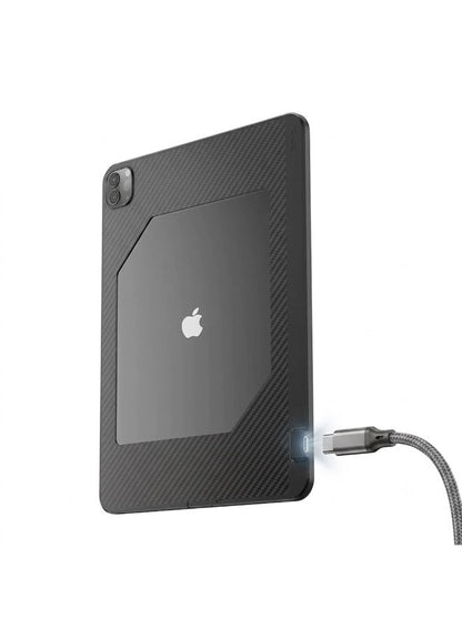 PIVA Gaming 2-in-1 iPad Protective Case with FPC Tail Plug, PD 100W Fast Charging, 10Gbps Data Transfer, 4K 60Hz Video Output, Carbon Fiber TPU Cover, Magnetic Cooler Compatible for ( iPad Pro 12.9-inch 2018->2022) ( M1/M2 )