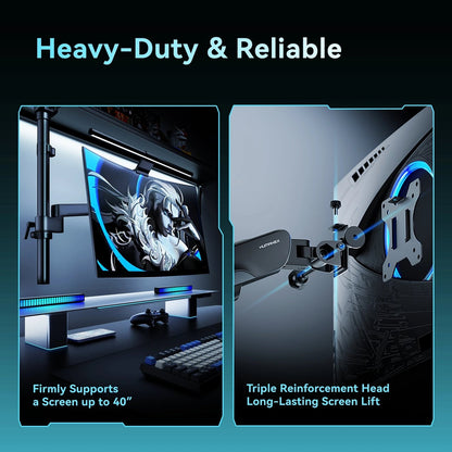 Humanex Humanex Premium Professional Gaming Monitor Arm, Single Monitor Desk Mou