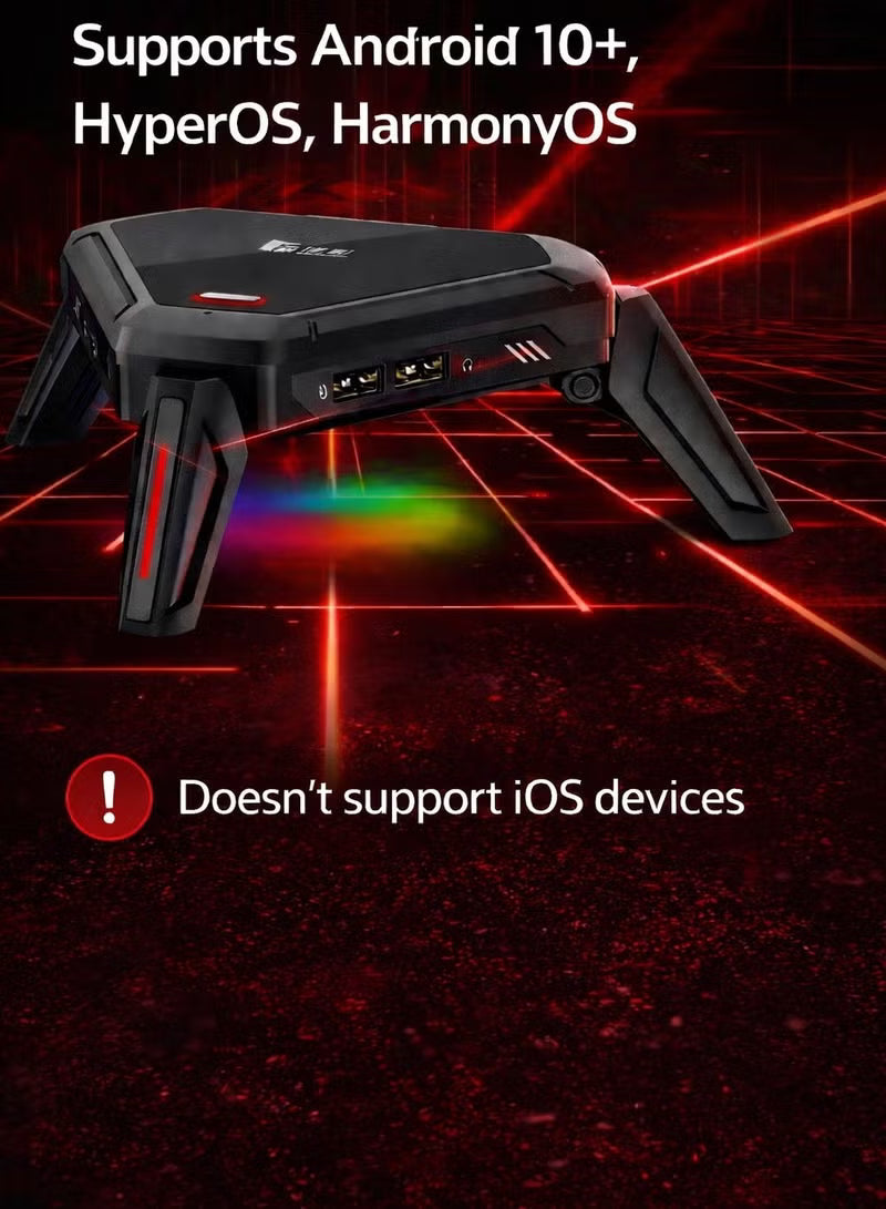 Scorpion 2 Pro Keyboard & Mouse Converter for Mobile Gaming by Gamwing, Wired 100Mbps Ethernet Network Port, Low Latency Signal Transmission, 2000Hz Polling Rate, RGB Lighting, Multiple Audio Interfaces, Supports RedMagic, Android 10+, HyperOS, HarmonyOS,