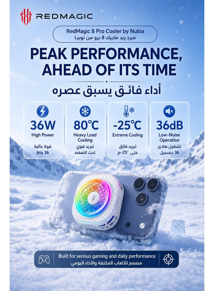 Phone Cooler RedMagic 8 Pro Magnetic Phone/Tablet Cooler – 36W Ultra-Cooling Gam