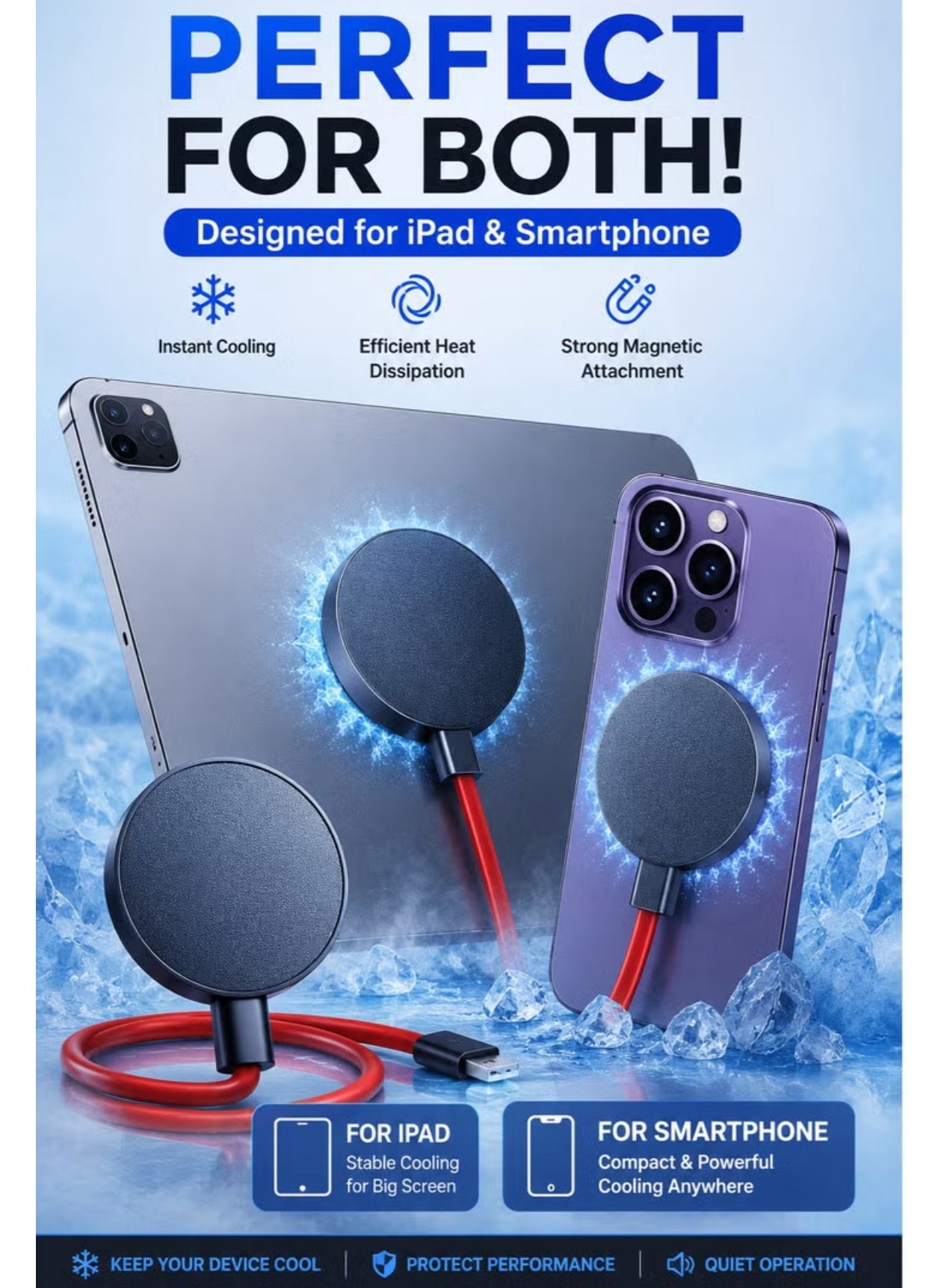 Ni-SHEN Nishen 50W Liquid Cooling Phone & Tablet Cooler – Premium Version - Magn