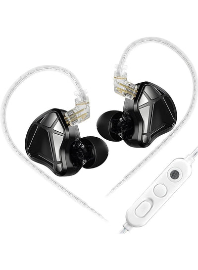 KZ AXAS IEM Gaming Earphones, Wired 3.5mm Headset with Dual Microphone, Low-Latency Immersive FPS for PUBG Mobile, Valorant and CS2, Compatible with PC, Laptop, Mobile, PS5, Xbox and Switch ( 3.5 mm , Dual mic)