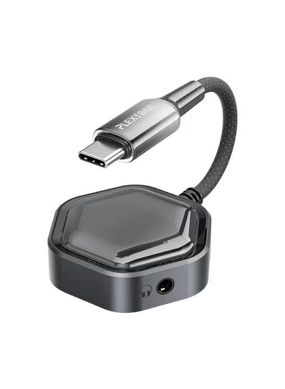 محول وموصل ألعاب PLEXTONE GS1 Pro، محول سماعة رأس USB-C إلى 3.5mm AUX ثنائي الوظيفة مع شحن سريع 60W، محول صوت سماعة رأس عالي الدقة مع دعم الميكروفون – متوافق مع RedMagic، iPad، iPhone، Samsung، هواتف Android، أجهزة الكمبيوتر المحمولة وأجهزة الألعاب