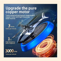 Car Air Freshener Helicopter Solar Energy Rotating Aromatherapy Aviation Al Alloy Diffuser Interior Decoration Accessories Diffuser For Car & Home Car Perfumes - INCLUDES NON SLIP MAT and AIR FRESHENER ESSENTIAL OIL