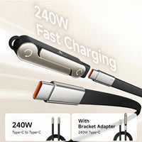 Basemo 240W Phone Holder Cable, USB-C Type-C Data Cable with PD Fast Charging, M