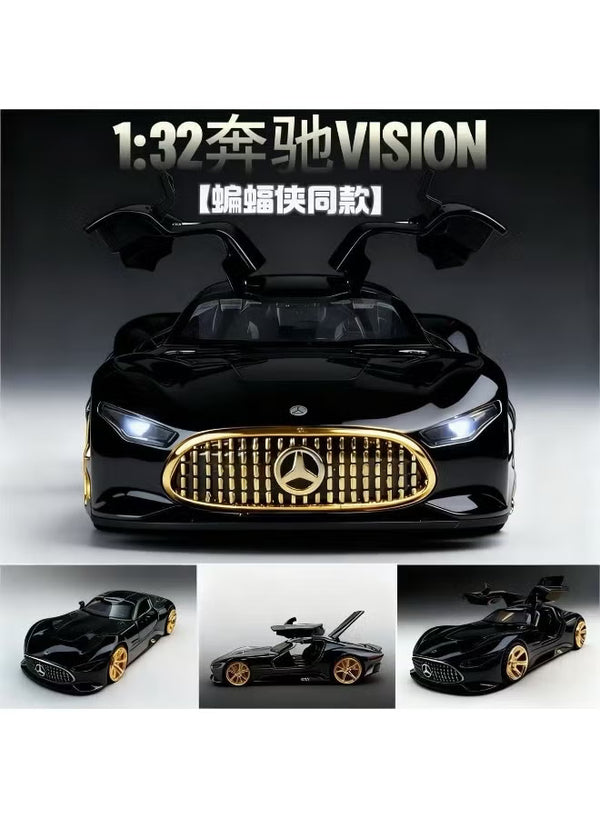 Mercedes-Benz AMG Vision GT Concept – نموذج سيارة معدني متميز باللون الأسود مع أبواب جناح مفتوحة، مثالي للهدايا وديكور مكتب المنزل وغرف الأطفال والمجمعين