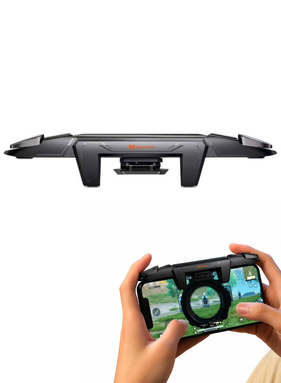 وحدة التحكم BIGBIG WON Mecharger Plus M3 بمحفزات الألعاب للهاتف المحمول، أزرار ميكانيكية عالية الدقة L1/R1، تعيين اللمس بدون تأخير، تصميم الملزمة المريح Gamepad لـ PUBG وCOD، متوافق مع iPhone، Samsung Galaxy، RedMagic، Xiaomi وهواتف Android