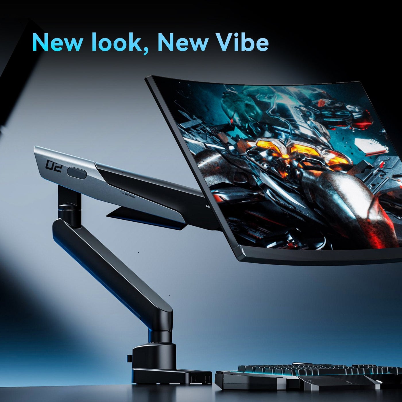 Humanex Humanex Stealth Mecha Premium Professional Gaming Monitor Arm, Single Mo