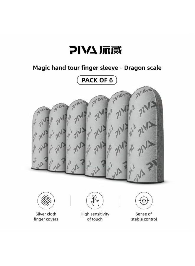 PIVA Dragon Scale Gaming Finger Sleeves – High Sensitivity Silver Fiber, Ultra-T