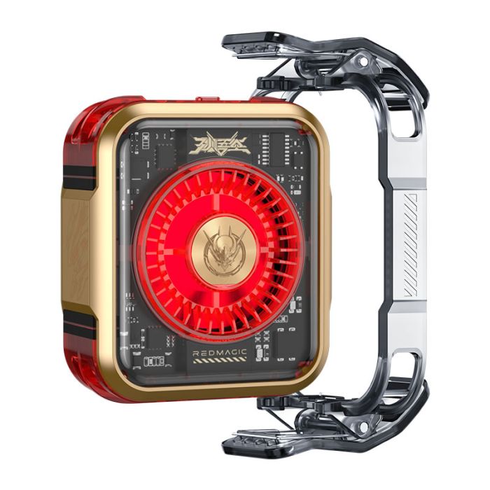 Golden RedMagic 5 Pro Magnetic Phone Cooler – Special Edition, 36W RGB Radiator Fan with Clip, Semiconductor Graphene Heatsink for Gaming, Streaming, iPhone, Android, iPad