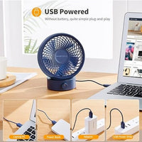 SmartDevil USB Desk Fan, Small Personal Desktop Table Fan with Strong Wind, Quiet Operation Portable Mini Fan for Home Office Bedroom Table and Desktop (Blue)