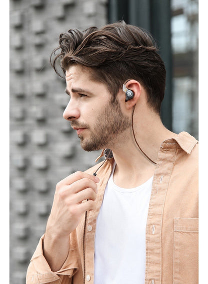 KZ ZST IEM Hybrid HiFi In-Ear Earphones with Microphone, 1 Balanced Armature and 1 Dynamic Driver, Wired 3.5mm Headphones with Powerful Bass, Rich Midrange, Detailed Treble, Ergonomic Secure Fit, Passive Noise Isolation, Memory Ear Hooks and Detachable Ca