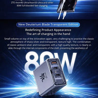 RedMagic 80W Fast Multi Charger, Three-Port Compact Design, Foldable Pins, NeoCharger 3.0, For RedMagic Astra, Nova, iPad, Tablets, iPhone, MacBook, Laptops - Includes Cable (US Version)