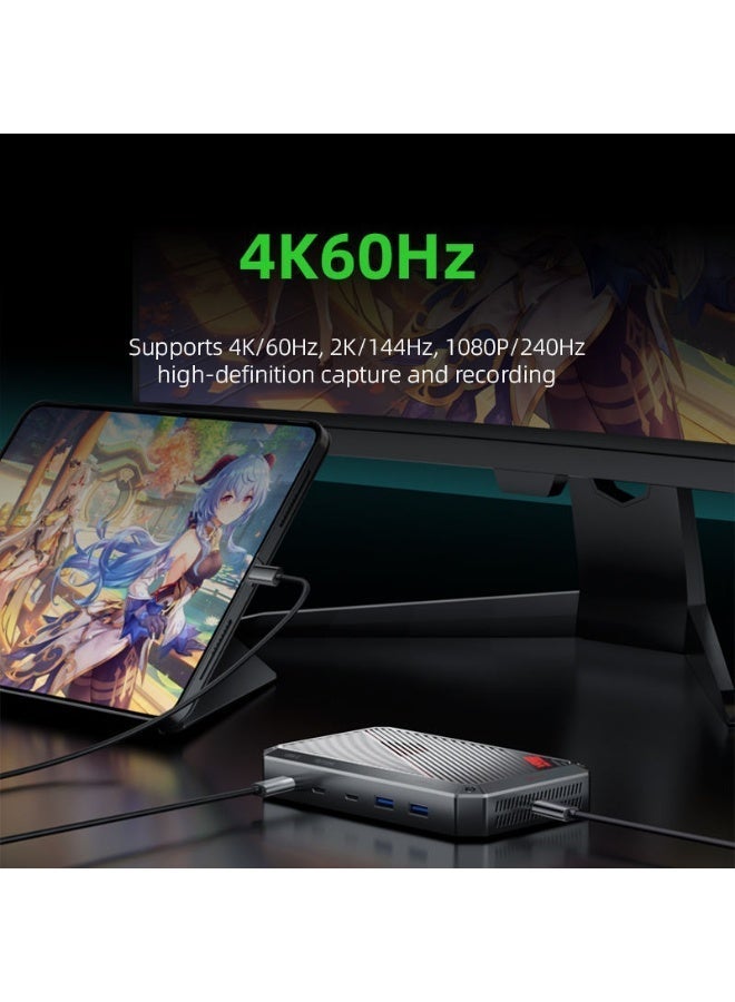 PIVA VD20 UHD 4K60Hz & 1080p 240Hz Video Capture Card & Gaming Dock with Built-i