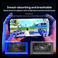 MEMO Ultra-Thin 0.3mm Gaming Finger Sleeves – High Sensitivity Silver Fiber, Sweat-Proof & Breathable, Anti-Slip for Smooth & Precise Touch Control – Includes Metal Storage Case – Compatible with iPhone, iPad, RedMagic, Samsung – Ideal for PUBG, COD & FPS