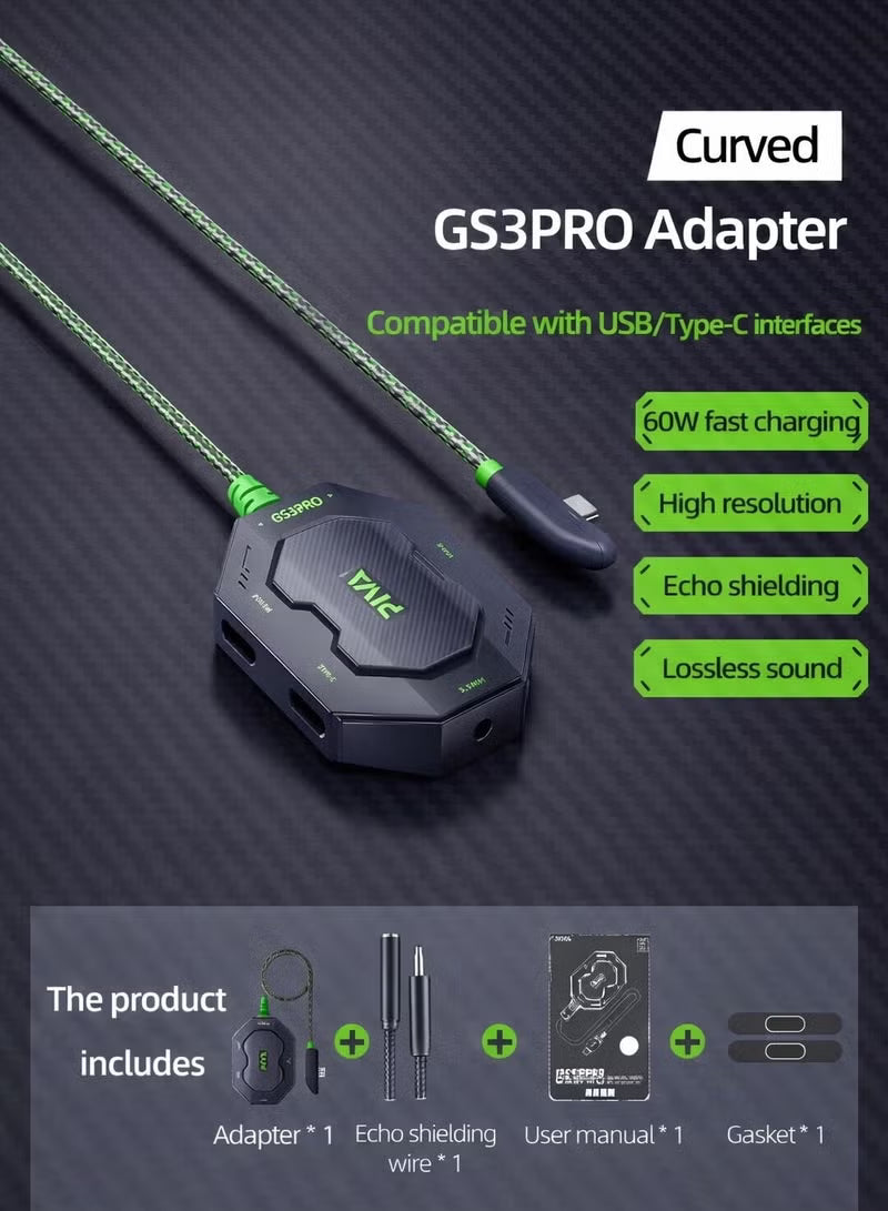 PIVA GS3 PRO Gaming Audio & Charging Adapter (Elbow Version)