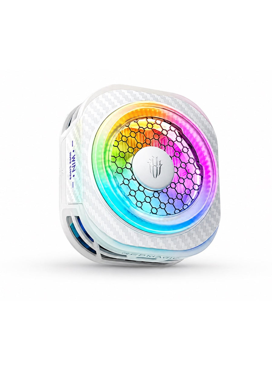 RedMagic 8 Pro Magnetic Phone & Tablet Cooler – 36W Ultra-Cooling RGB Gaming Fan with Graphene Heatsink, Magnetic Mount & Clip for RedMagic, iPhone, Android, iPad & Steam Deck – White
