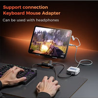 PLEXTONE GS5 Pro Gaming Dongle Adapter & Converter, 5-in-1 USB-C to 3.5mm Audio & USB Hub, PD 60W Fast Charging, Gaming Earphone Sound Adapter – Compatible with RedMagic, iPad, iPhone, Samsung Mobile, Laptops, Mobile Phones & Gaming Devices