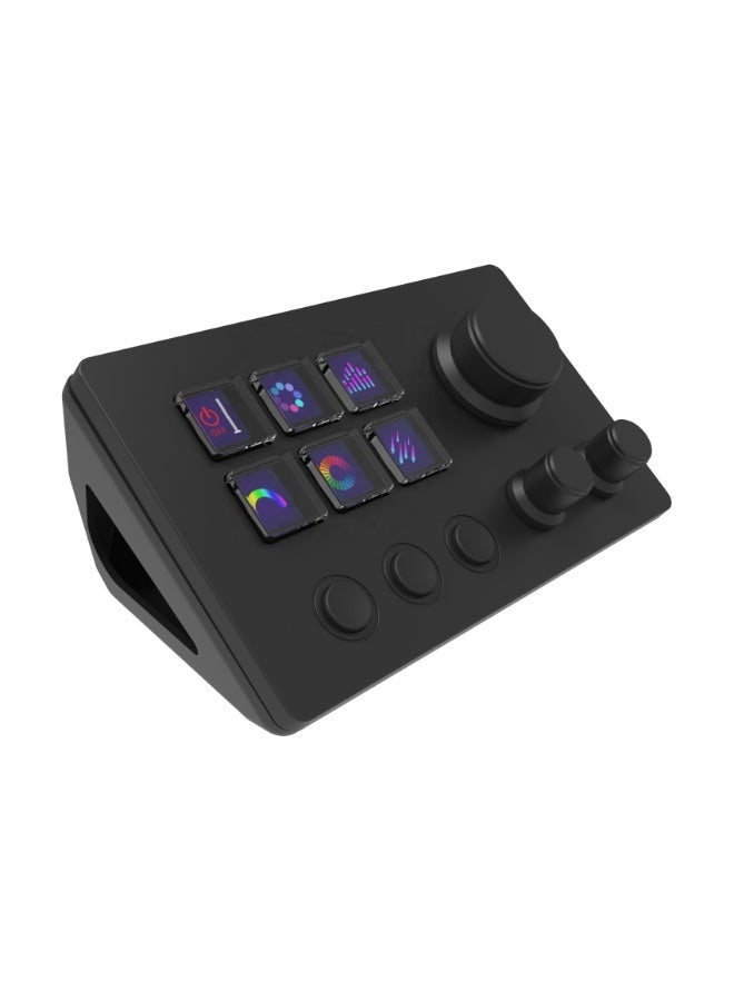 Mirabox N3 Stream Controller Deck V3, 6 Customizable LCD Keys, 3 Rotary Dials, 3