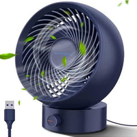 SmartDevil USB Desk Fan, Small Personal Desktop Table Fan with Strong Wind, Quiet Operation Portable Mini Fan for Home Office Bedroom Table and Desktop (Blue)