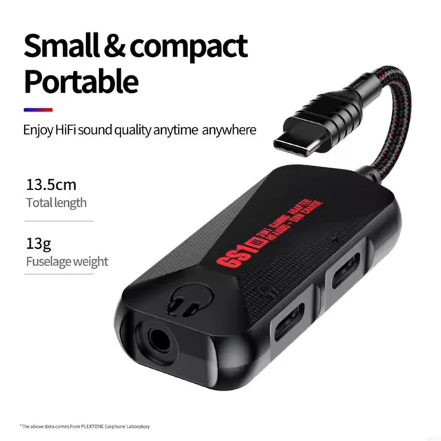 GS1 3-in-1 Mobile Gaming Sound Card USB-C to 3.5mm Headphone Jack Adapter Type C PD QC 60W Fast Charge Adapter Hi-Res Sound Card