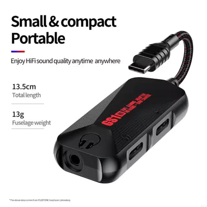 GS1 بطاقة صوت جوال 3-في-1 محول USB-C إلى 3.5mm سماعة رأس محول شحن سريع 60W Hi-Res