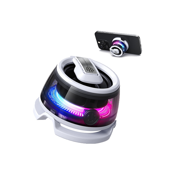 RedMagic Mini Phone Stand with Bluetooth Speaker, BT 5.3, RGB Light, Game/Music Mode, Wireless Portable Magnetic Speaker for Golf Cart, Travel, Shower, Outdoors or Metal Surface
