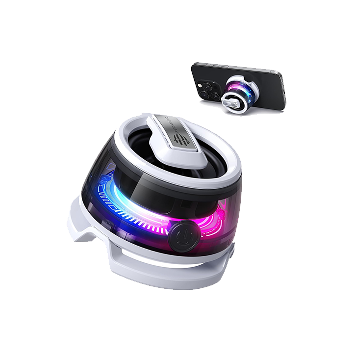 RedMagic Mini Phone Stand with Bluetooth Speaker, BT 5.3, RGB Light, Game/Music Mode, Wireless Portable Magnetic Speaker for Golf Cart, Travel, Shower, Outdoors or Metal Surface