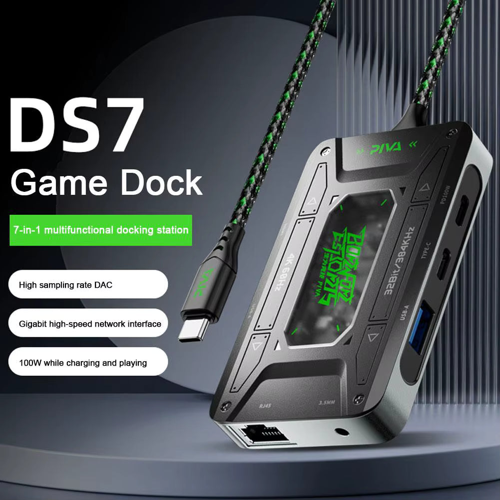 7-in-1 Audio HD Adapter Piva DS7 Type C Universal Headphone Converter Tablet Data Support Fast Charging L5X7