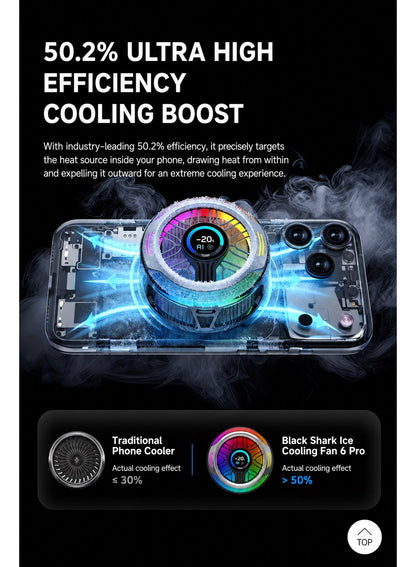 Phone Cooler Black Shark 6 PRO Magnetic Phone/Tablet Cooler – 35W Ultra-Cooling Gaming Fan with 67 W Charger, Graphene Heatsink, Magnetic Mount – Powerful Cooling Fan for Smartphones, Tablets, iPad & Steam Deck (Perfect for PUBG Mobile, COD & More)