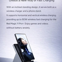C 80W Fast Wireless Charger – Air-Cooled Wireless Charging with 5000 RPM Fan, Dual-Use Charger & Phone Stand, Carbon Fiber Texture, Multi-Device Compatibility, 8-Level Safety Protection, Includes 120W Power Adapter, For iPhone 17 and below, Samsung, Redma