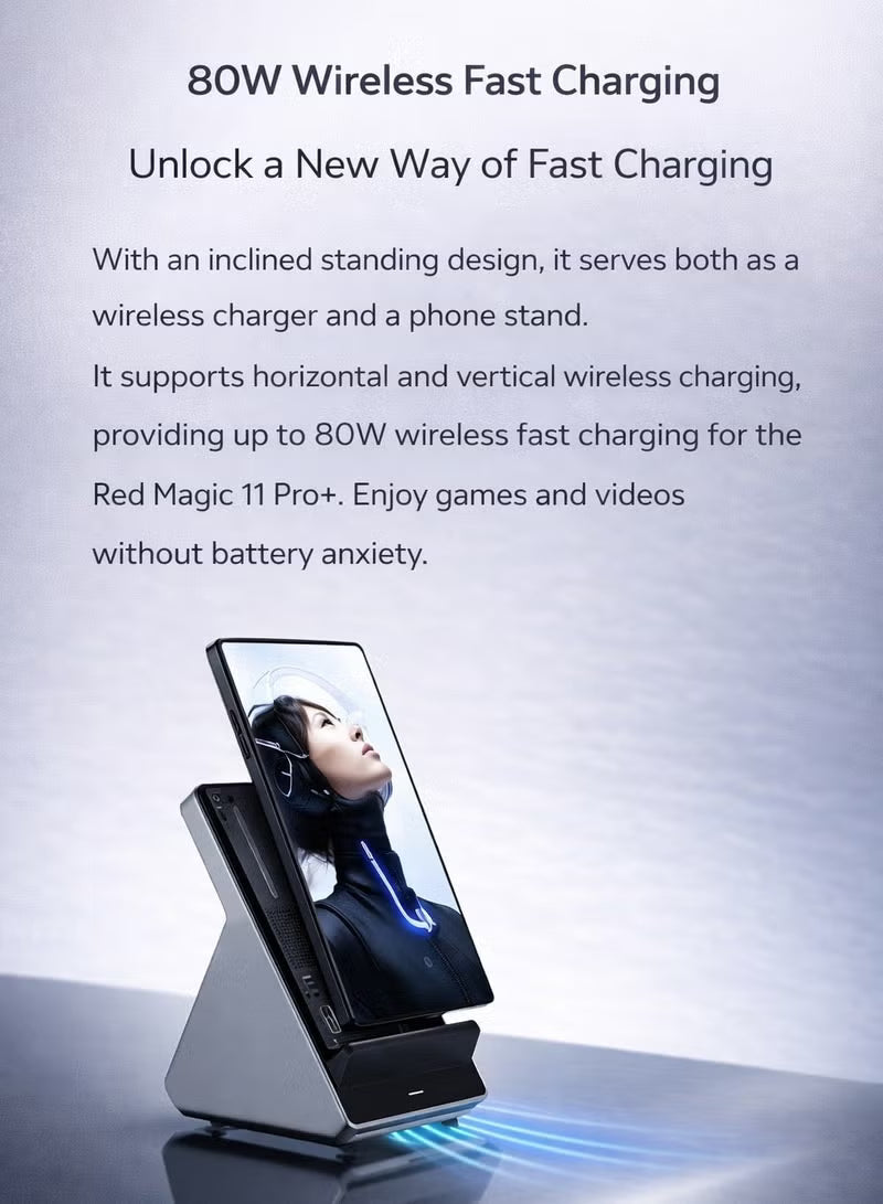 C 80W Fast Wireless Charger – Air-Cooled Wireless Charging with 5000 RPM Fan, Dual-Use Charger & Phone Stand, Carbon Fiber Texture, Multi-Device Compatibility, 8-Level Safety Protection, Includes 120W Power Adapter, For iPhone 17 and below, Samsung, Redma