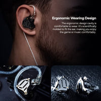 KZ ZS10 PRO 2 IEM In Ear Monitor, 1DD+4BA Hybrid Wired 3.5mm Earphone Earbuds with 4-Level Tuning Switch, 3-Way Crossover, Silver-Plated Cable for Musicians, Audiophiles & Gamers (With Mic)