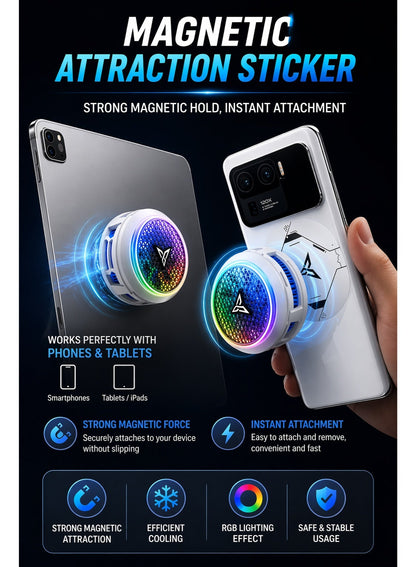 Flydigi B9X Phone & iPad Cooler, 30W (-45°C) RGB Magnetic Cooling Fan with App C