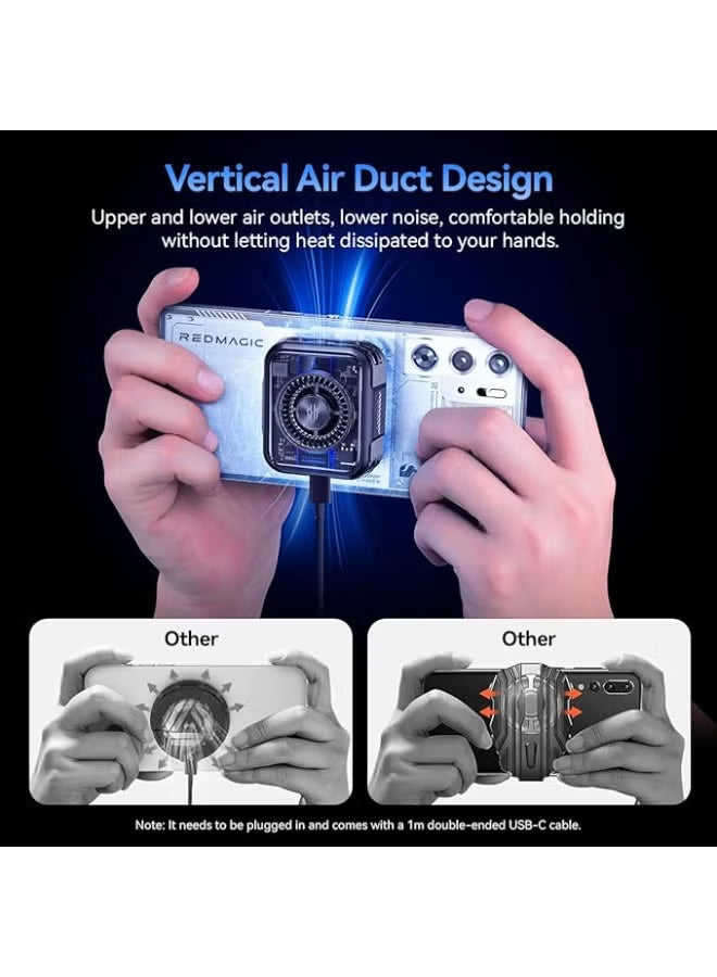 Phone Cooler RedMagic 5 – 30W Magnetic Gaming Fan with Clip & Semiconductor Heatsink | Magnetic Mobile Cooler for Android, iPhone, iPad & Tablets – Ideal for Mobile Gaming & Live Streaming