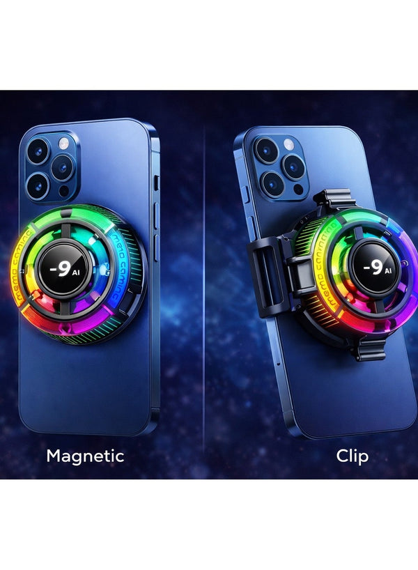 CX15 Ai Magnetic Smartphone Cooler, 15W Fast Cooling Semiconductor Radiator Fan for Gaming, Live Streaming & Vlogging – Ultra Quiet Heat Dissipation for iPhone 12/13/14/15 Series, Android Phones & iPad Tablets