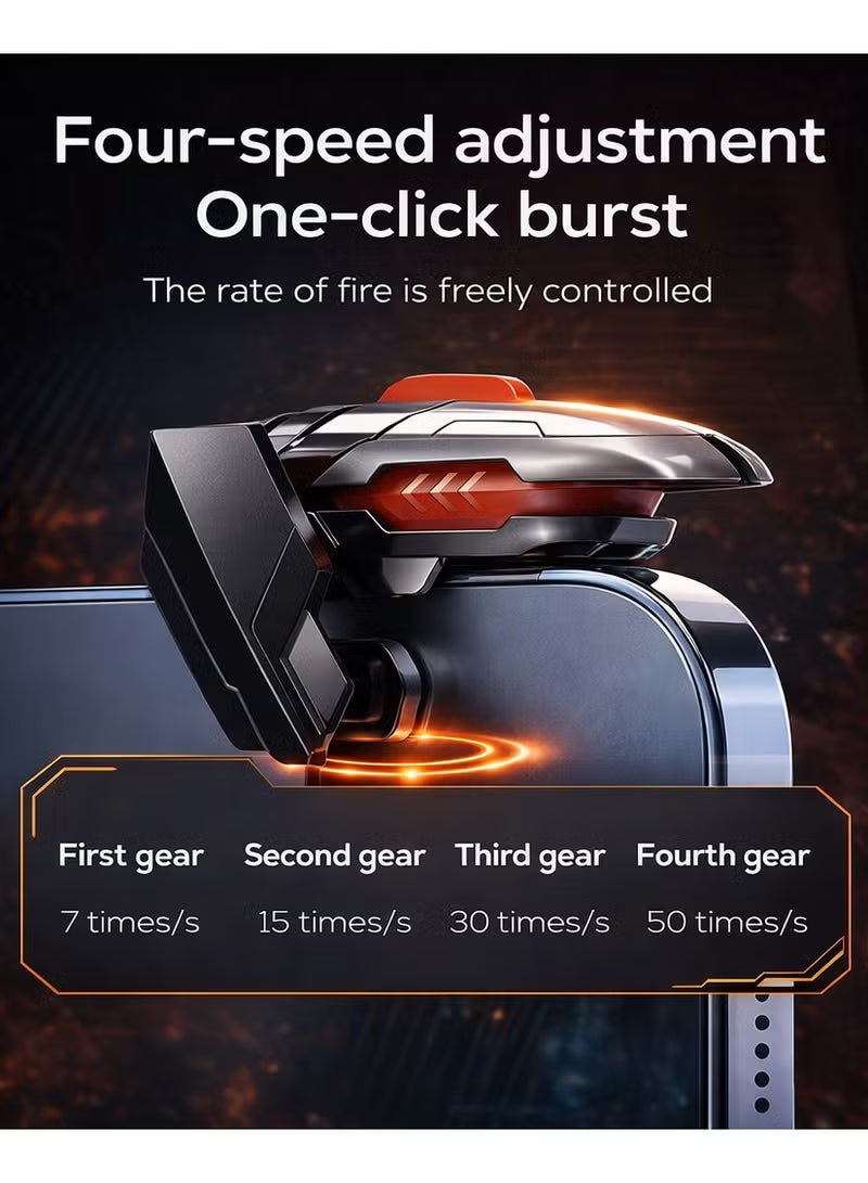 MEMO AK06 Automatic Laser Gaming Mobile Triggers, Super Fast Shooting, 25mAh long-lasting battery,High-Frequency Burst Mode, Alloy Buttons, iPhone/Android Compatible, PUBG Battlefield Accessory