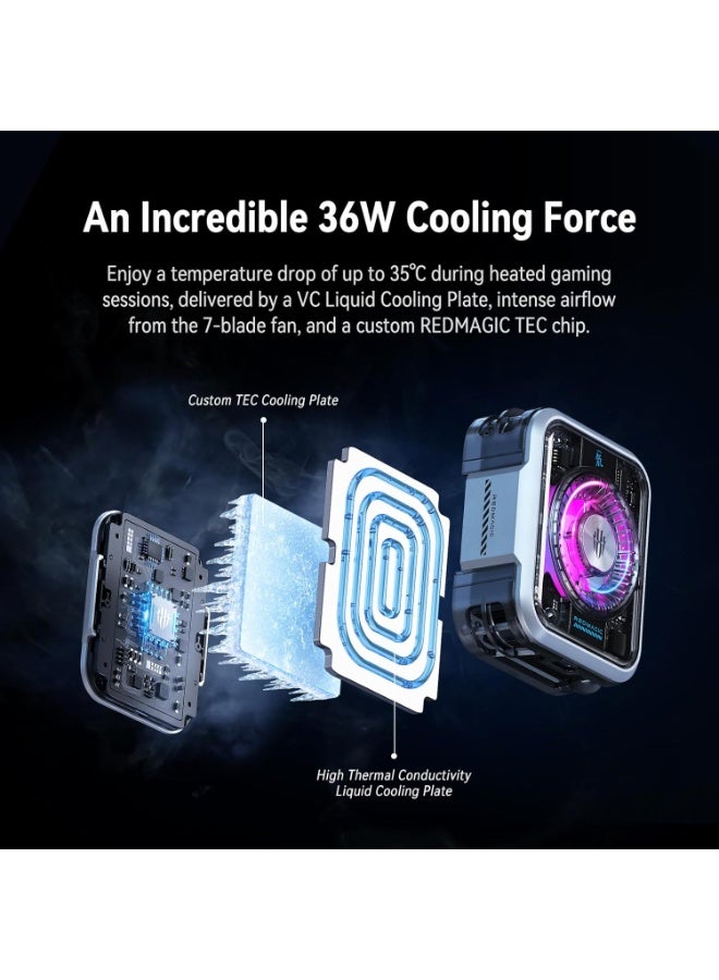 Phone Cooler RedMagic 5 Pro Magnetic Phone/Tablet Cooler – 36W Ultra-Cooling Gam