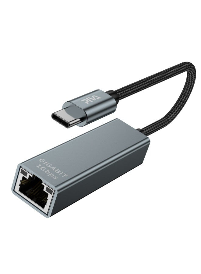 PIVA USB-C to Gigabit Ethernet Adapter, Type-C to RJ45 Cat6 Network Converter, 1000Mbps