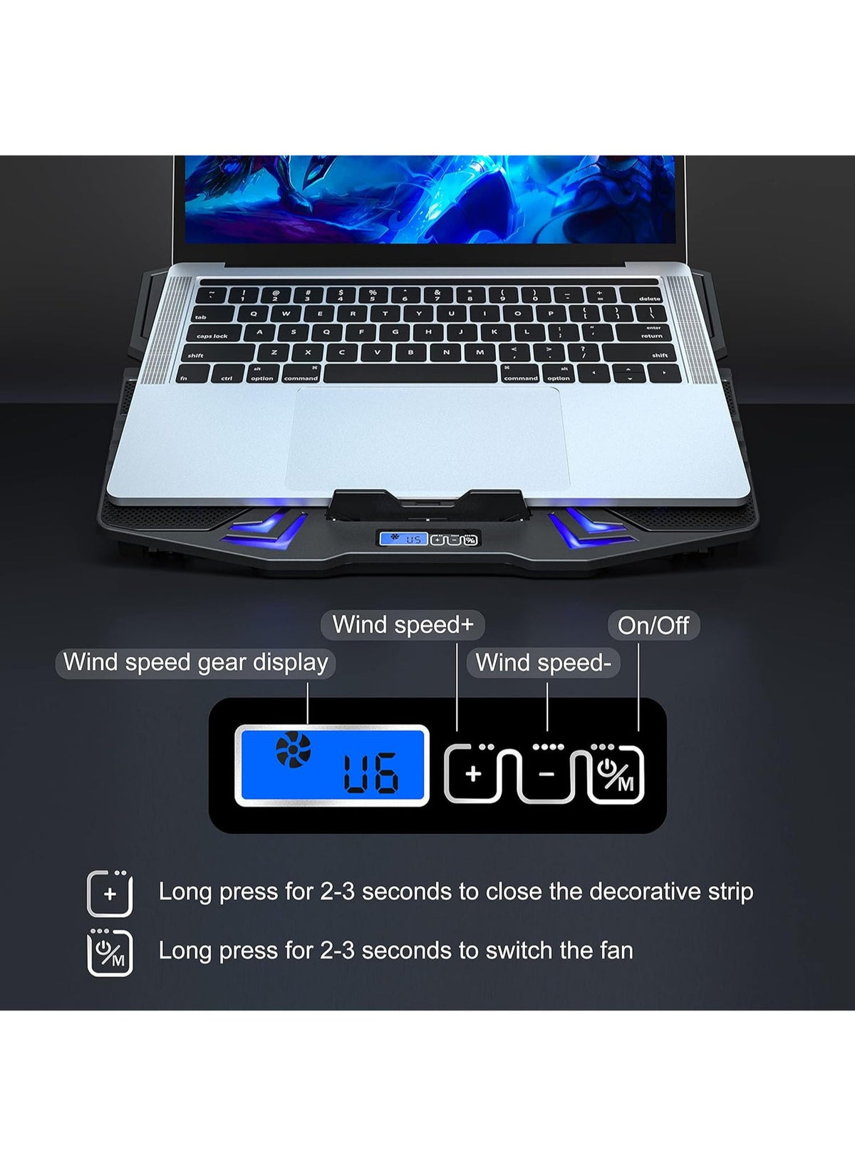 Ice Coorel K5 Laptop Cooling Pad with 5 Adjustable Heights